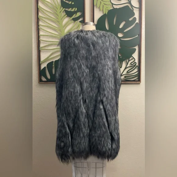 BCBGMAXAZRIA faux fur long vest NWOT